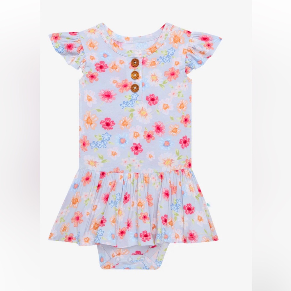 Posh Peanut Floral Onesie Dress